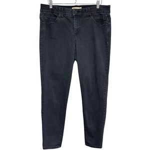 Democracy Womens Black Wash AB Solution Denim Jeans Size 14 Ankle Stretch Casual